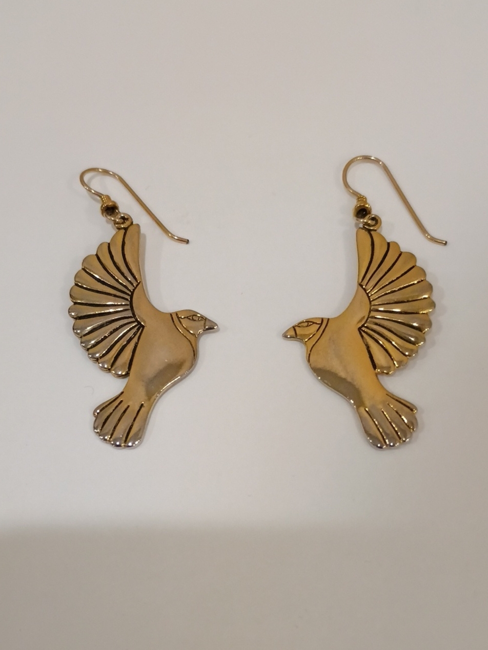 Laurel Burch Gold Dove Earrings - Vintage 1980s!